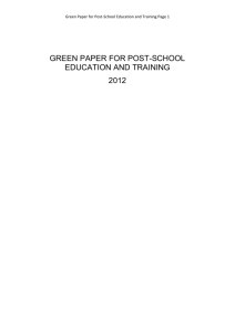 Green Paper for Post-School Education and Training Page GREEN