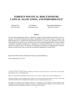 FOREIGN POLITICAL RISK EXPOSURE, CAPITAL ALLOCATION