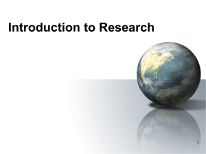 Unit 1 Introduction to Research