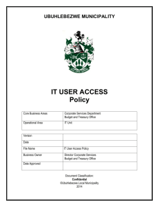 IT user access policy - Ubuhlebezwe Municipality