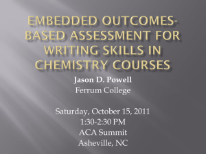 Embedded Outcomes-Based Assessment for Writing Skills in