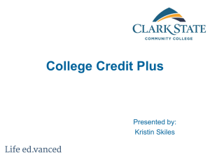 College Credit Plus Presentation – High