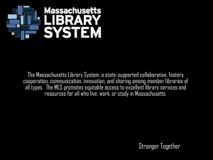 Welcome to Delivery packet - Massachusetts Library System
