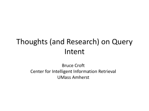 Thoughts (and Research) on Query Intent