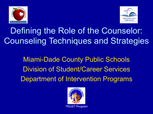 Defining the Role of the Counselor: Counseling