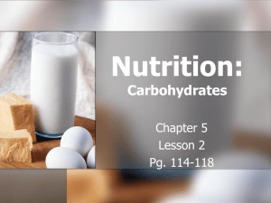 Nutrition: Carbohydrates