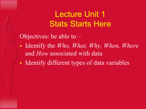 Lecture Unit 1 - NCSU Statistics