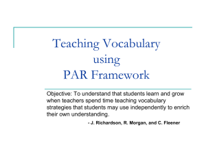 Teaching Vocabulary using PAR Framework