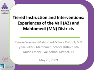 Webinar PowerPoint Slides - Center on Response to Intervention