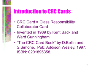 Introduction to CRC Cards