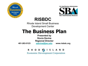 Developing Your Business Plan - Rhode Island Business Plan