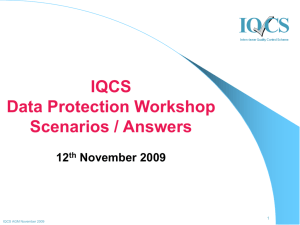 IQCS Working Forum Nov 09 Final Scenarios