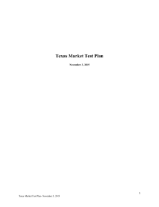 Texas Market Test Plan (TMTP)