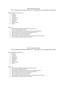 Bacteria Quiz Study Guide - Fort Thomas Independent Schools