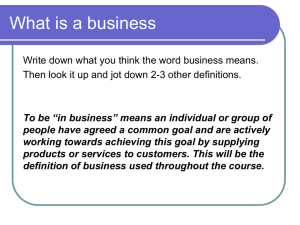 Business aims and Objectives