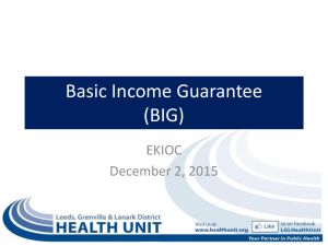 Presentation on Basic Guaranteed Income