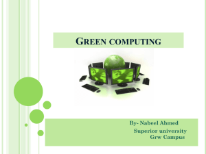 Green computing By - Superior University Gujranwala Campus