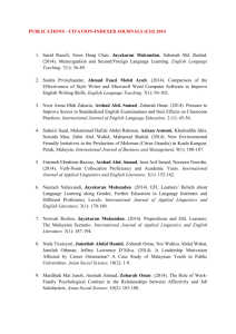 PUBLICATIONS - CITATION-INDEXED JOURNALS (CIJ) 2014