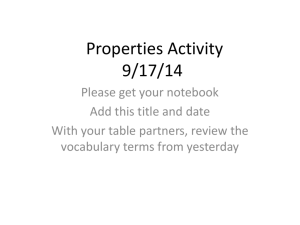 Characteristic Properties Activity 9/27/13