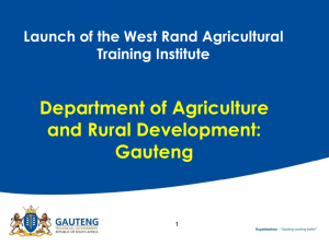 Launch of the West Rand Agricultural Training College