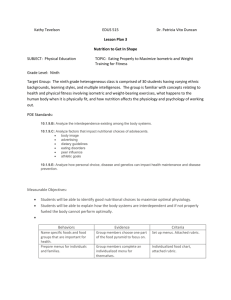 Kathy Tevelson EDUS 515 Dr. Patricia Vito Duncan Lesson Plan 3