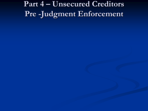Part 4 - Unsecured Creditors Pre
