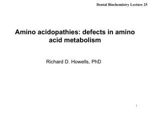 Amino acidopathies: defects in amino acid metabolism