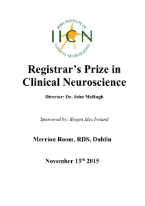 Registrar's Prize in Clinical Neuroscience 2015 Programme