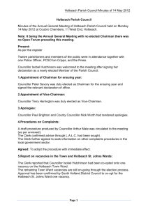 Holbeach Parish Council Minutes of 14 May 2012 Holbeach Parish