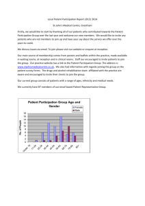 Patient Participation Report March 2014