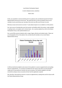 Patient Participation Report March 2013