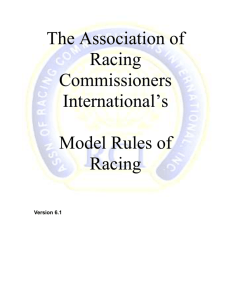 Model Rules Chapters 1-25 - Race Track Industry Program