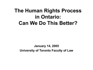 The Human Rights Process in Ontario