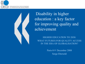Disability in higher education : a key factor for improving