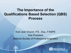 (QBS) Process - National Society of Professional Engineers