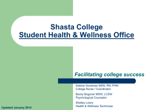 Shasta College Student Health & Wellness Office