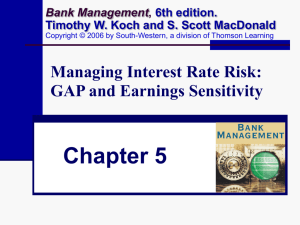 Managing Interest Rate Risk: GAP and Earnings Sensitivity