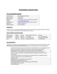 MUHAMMAD AZEEM PASHA Personal Information
