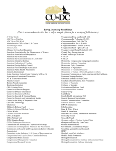 CU in D.C. List of Possible Internships