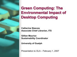 Green Computing – Why?