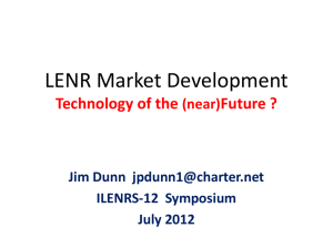 LENR Market Development