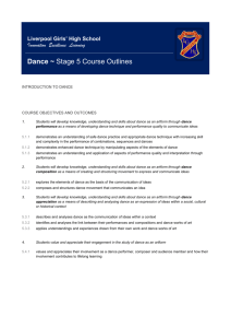 Dance ~ Stage 5 Course Outlines