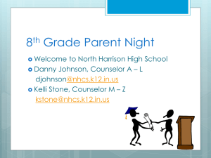8th Grade Orientation Night - North Harrison Community Schools