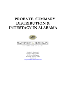 Alabama Probate Overview - Huntsville/Madison County Bar