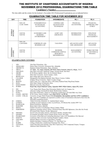 examination time table for november 2012