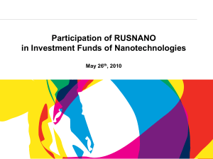 Reasons for RUSNANO to participate in Investment