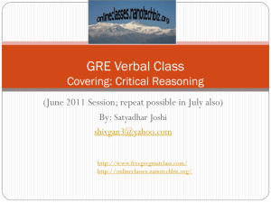 GMAT Verbal (30+10 hrs Course Online) Covering