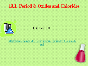 Period 3: Oxides and Chlorides