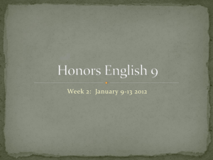 Honors english 9 - Wonder through the World