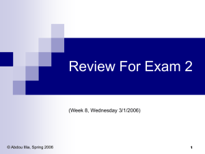 Review For Exam 2